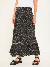 Aurielle Black Mono Ditsy Maxi Skirt