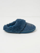 Maia Dark Teal Blue Snowflake Mules