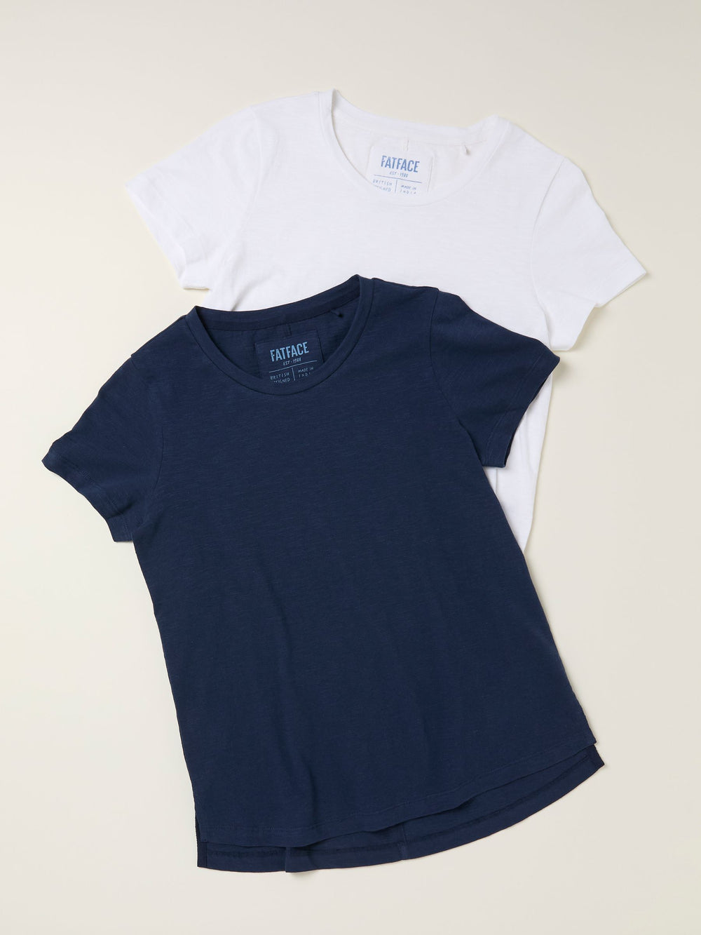 Natalie Navy/White 2 Pack Plain T Shirt