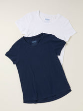 Natalie Navy/White 2 Pack Plain T Shirt