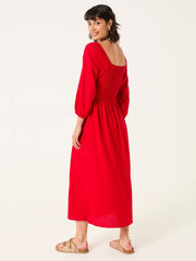 Adele Red Midi Dress