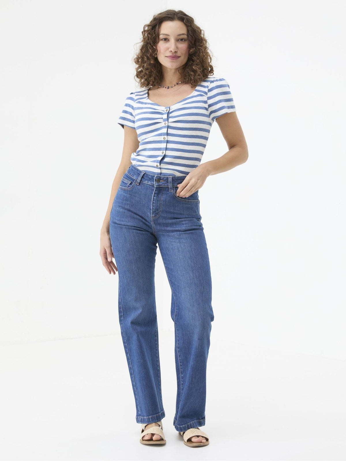 Elise Indigo Blue Wide Leg Jeans