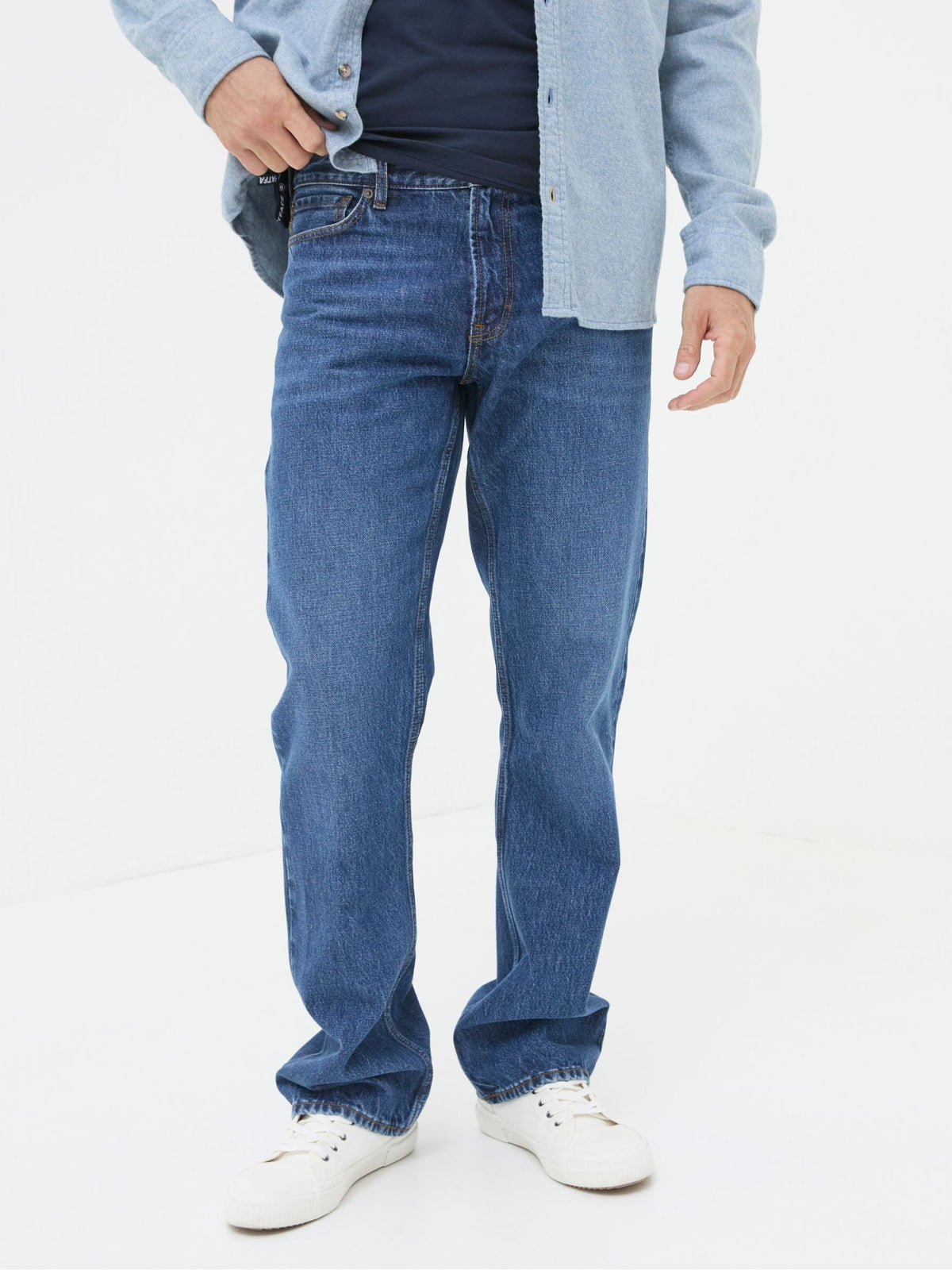 Stone Wash Blue Bootcut Jeans