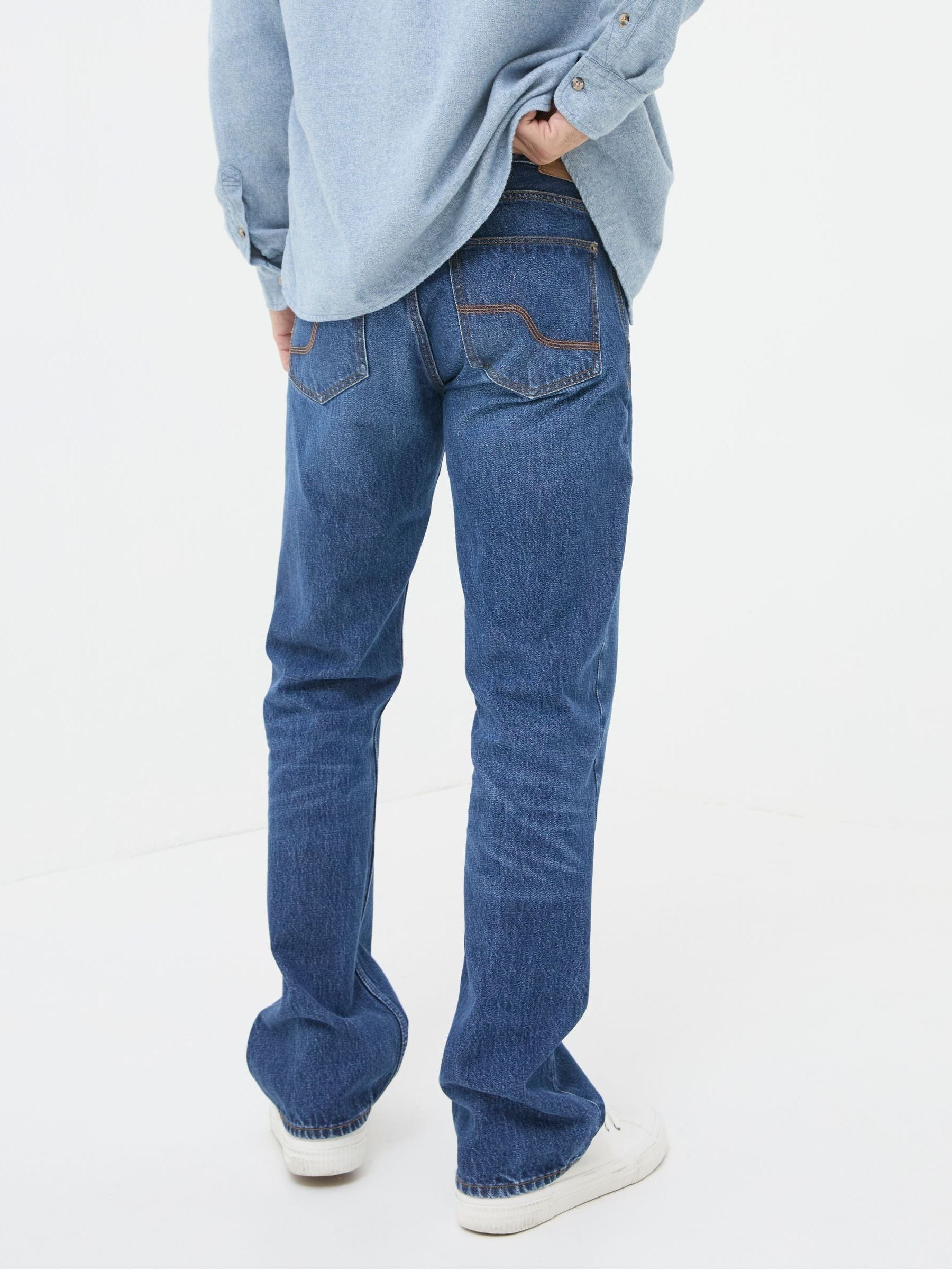 Stone Wash Blue Bootcut Jeans