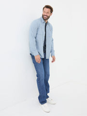 Stone Wash Blue Bootcut Jeans