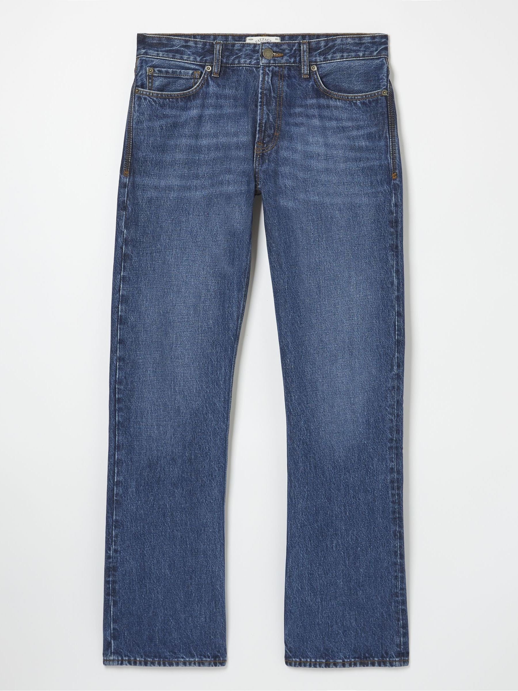 Stone Wash Blue Bootcut Jeans
