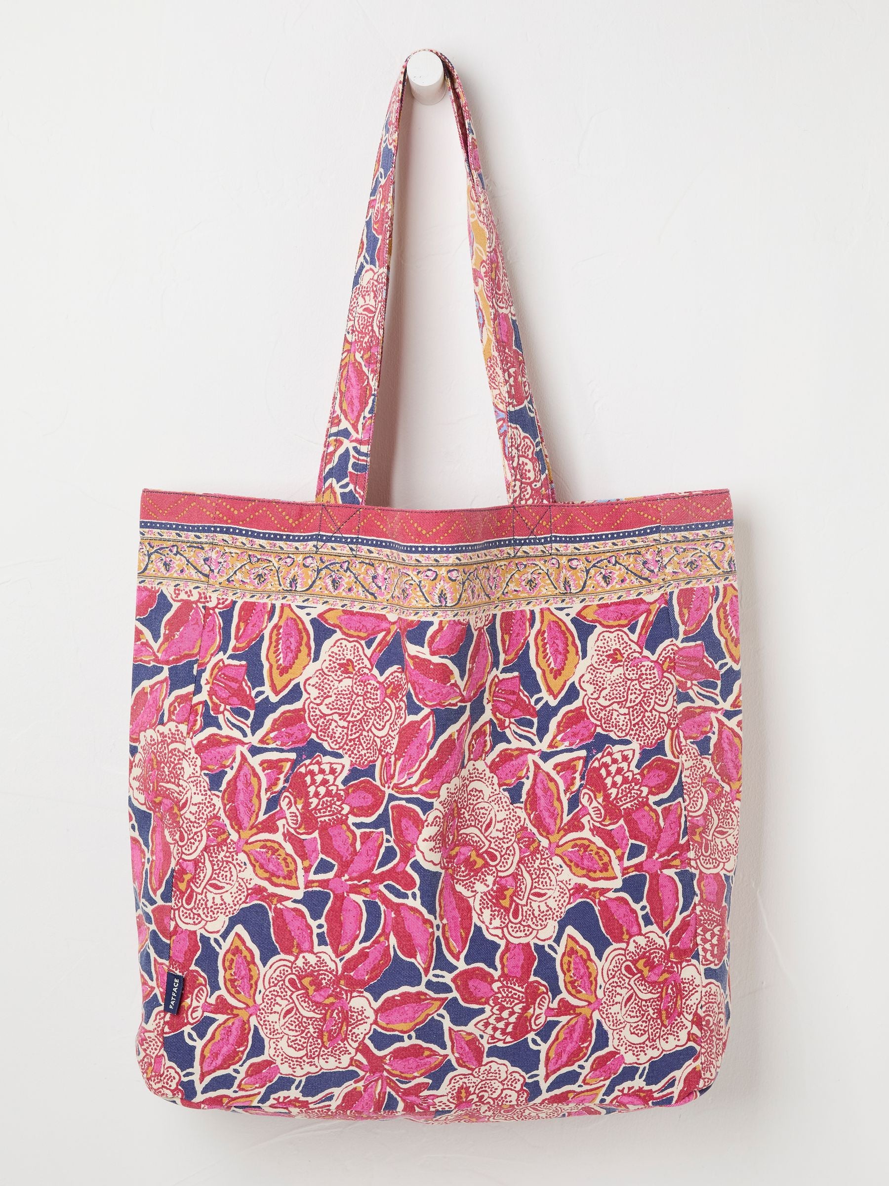 Dark Pink 100% Cotton Reversible Tote Bag