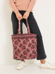 Dark Pink 100% Cotton Reversible Tote Bag