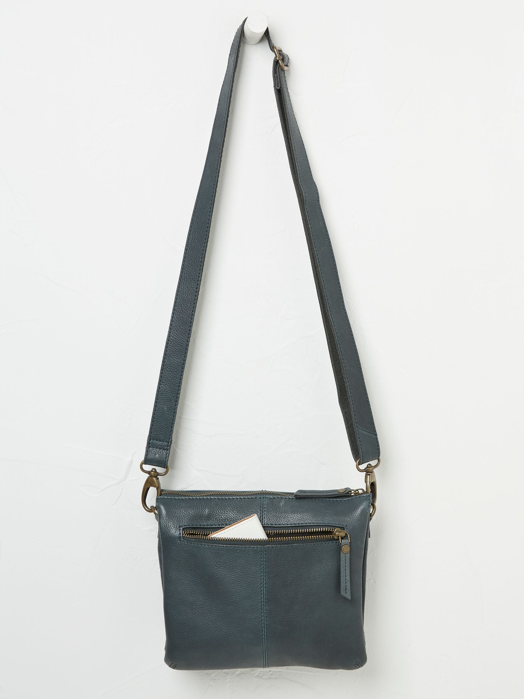 Libby Teal Blue Buckle Crossbody Bag