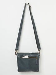 Libby Teal Blue Buckle Crossbody Bag