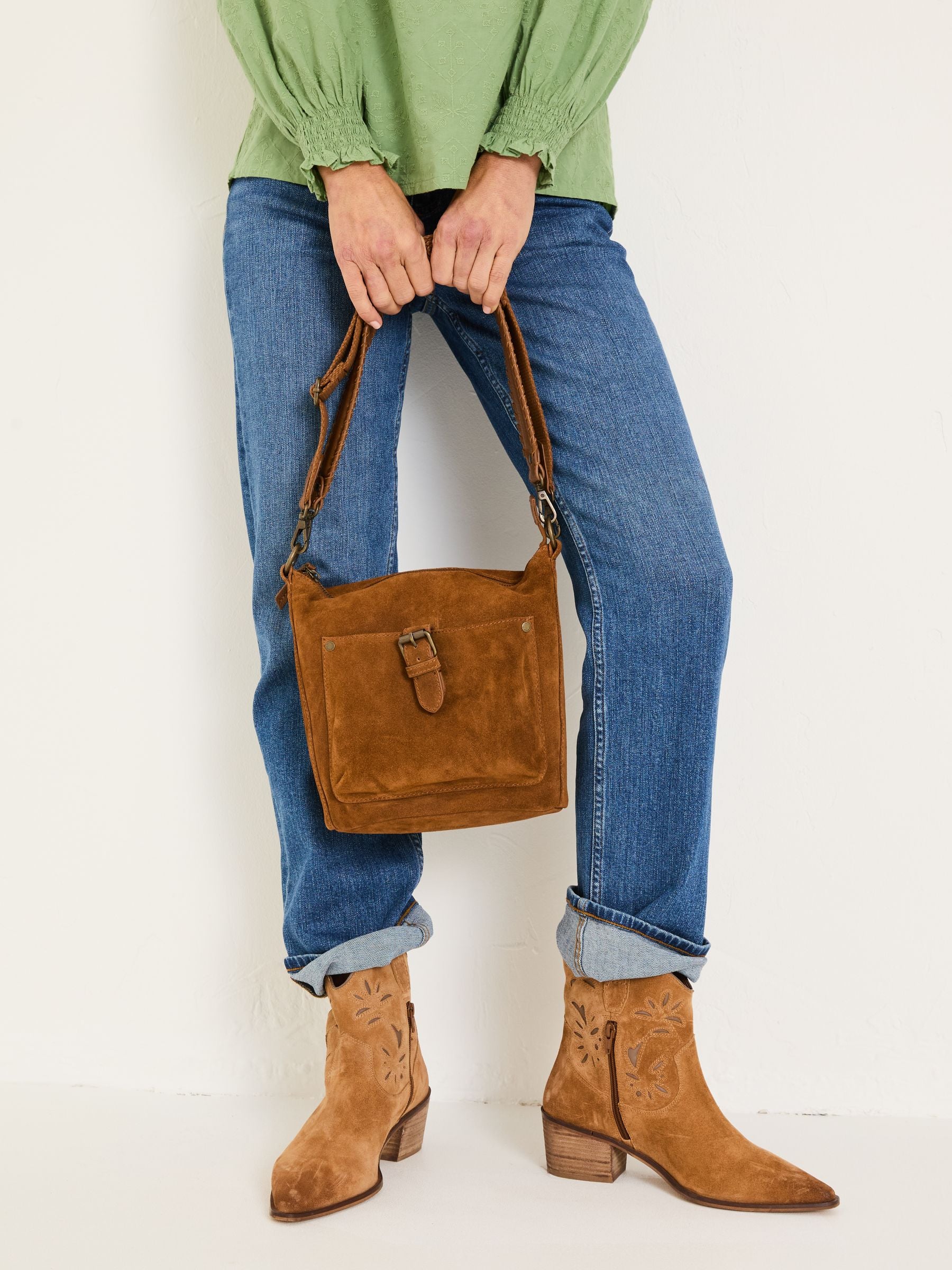 Elle Tan Brown Cross-Body Bag