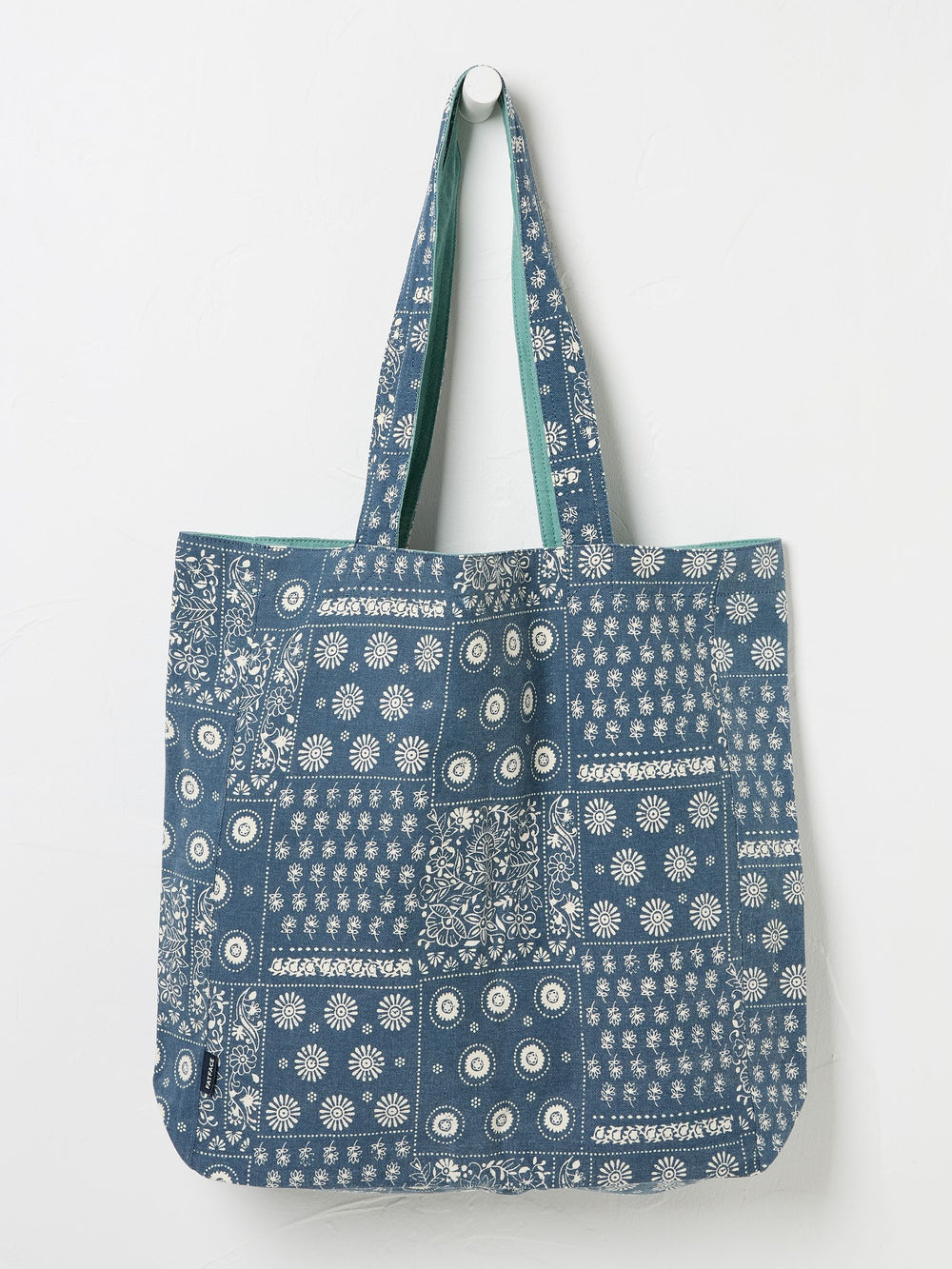 Navy Blue 100% Cotton Reversible Tote Bag
