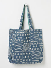 Navy Blue 100% Cotton Reversible Tote Bag