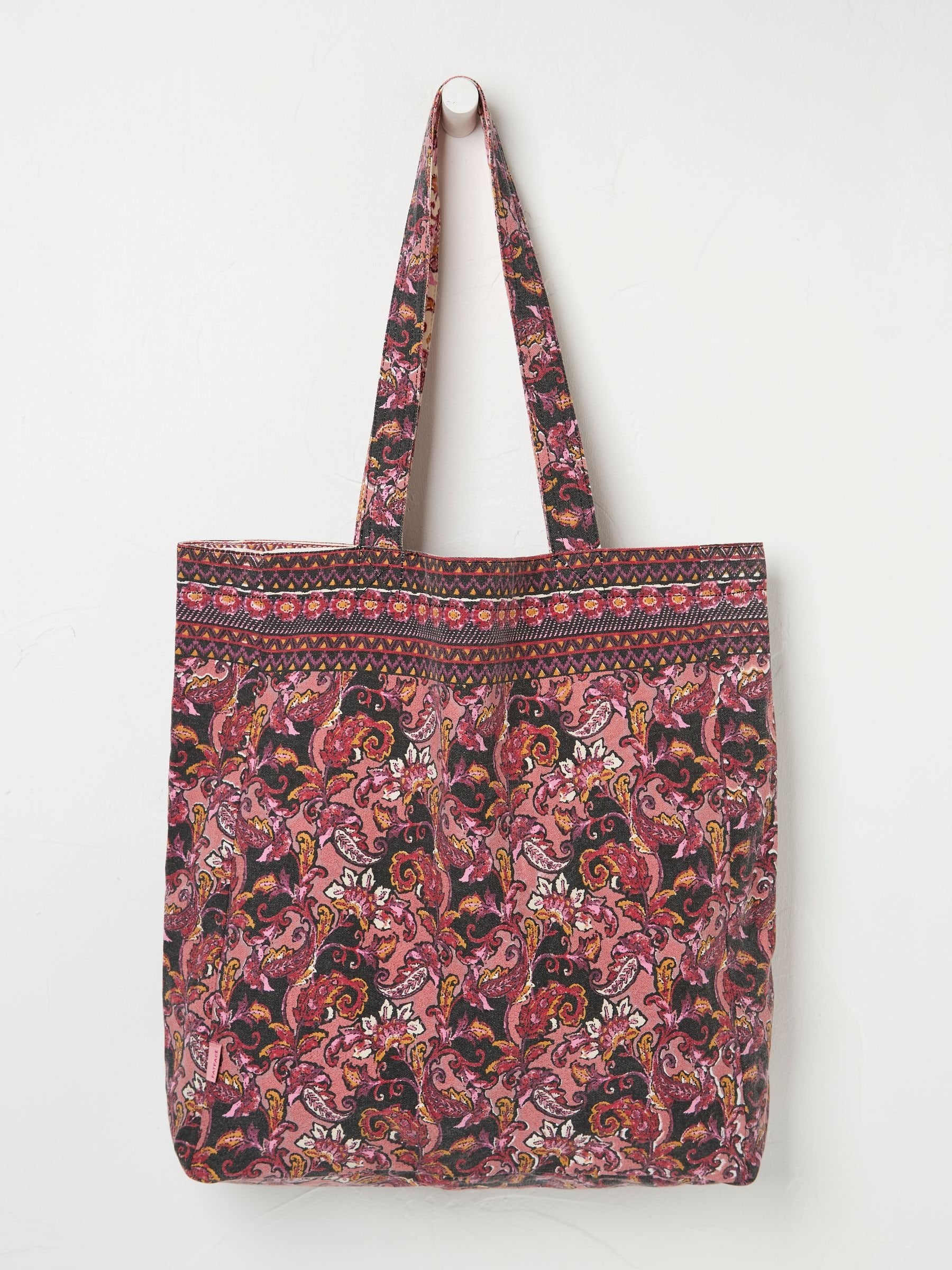 Pink 100% Cotton Reversible Tote Bag
