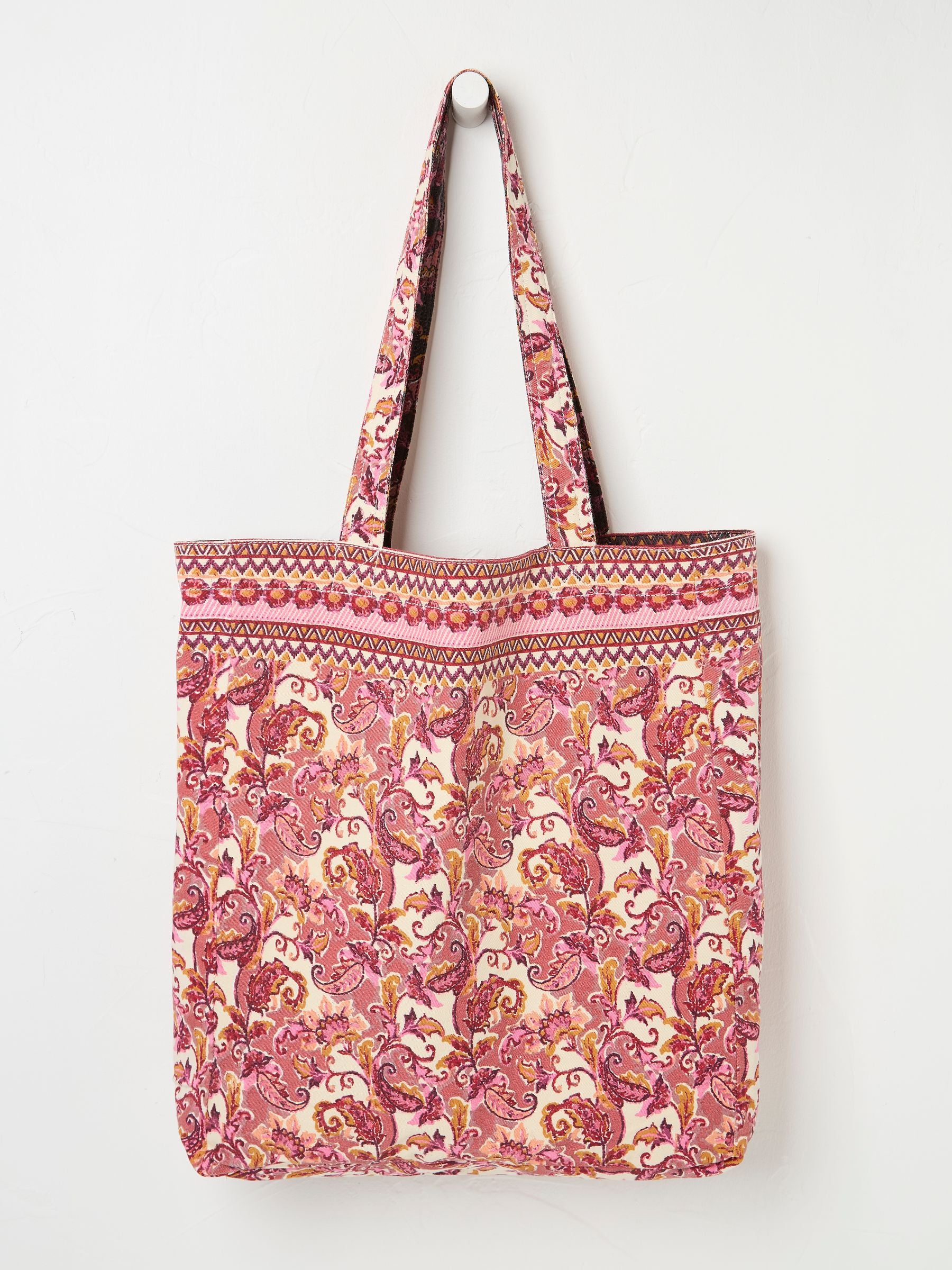 Pink 100% Cotton Reversible Tote Bag