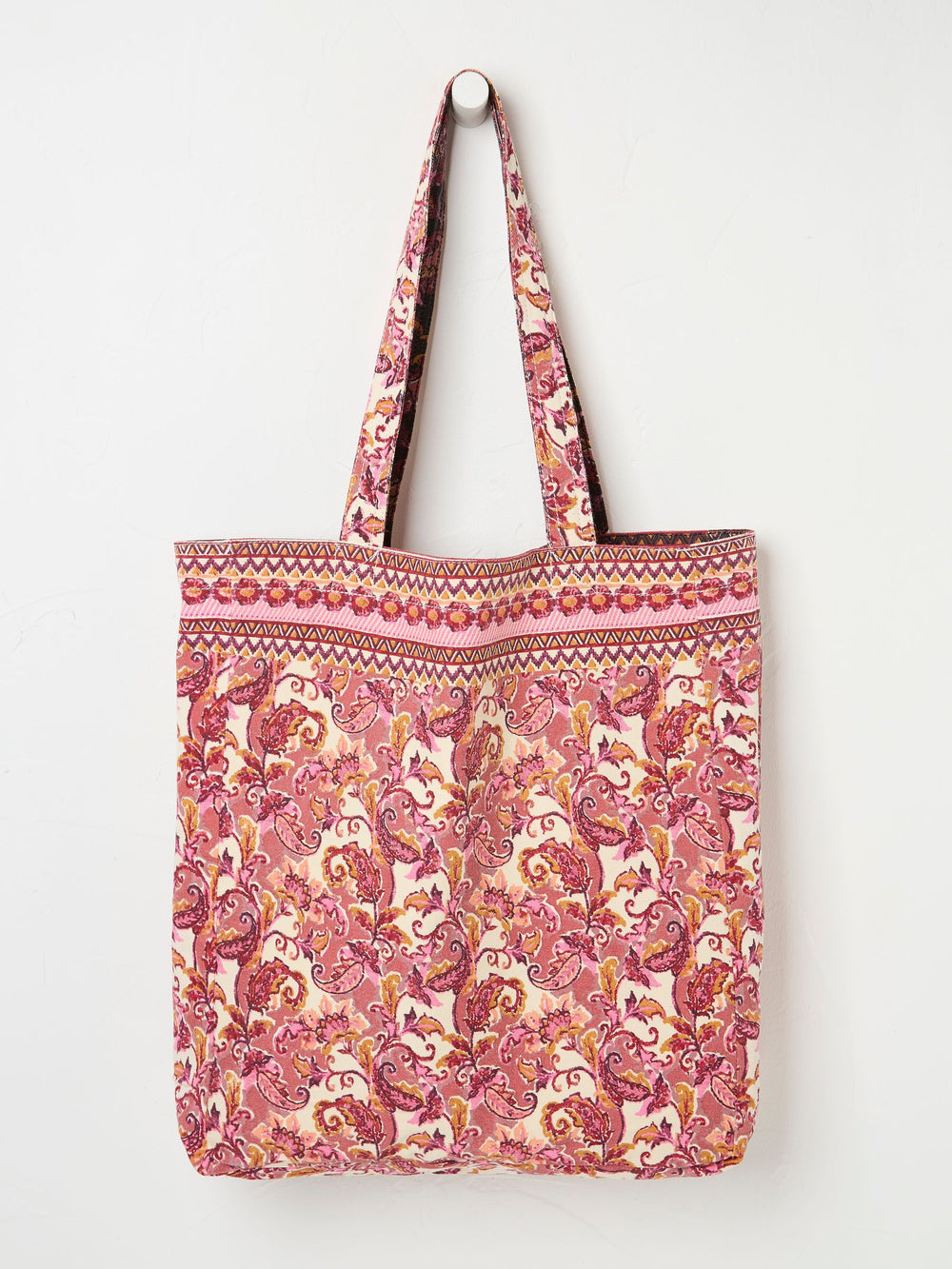 Pink 100% Cotton Reversible Tote Bag