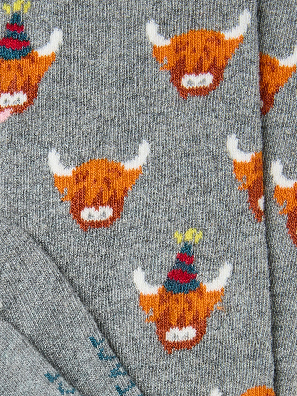 Grey Highland Cow Men's Socks