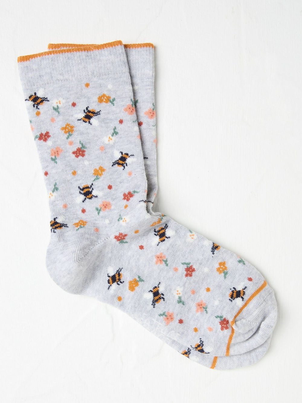 Grey Bee Floral Women's Socks