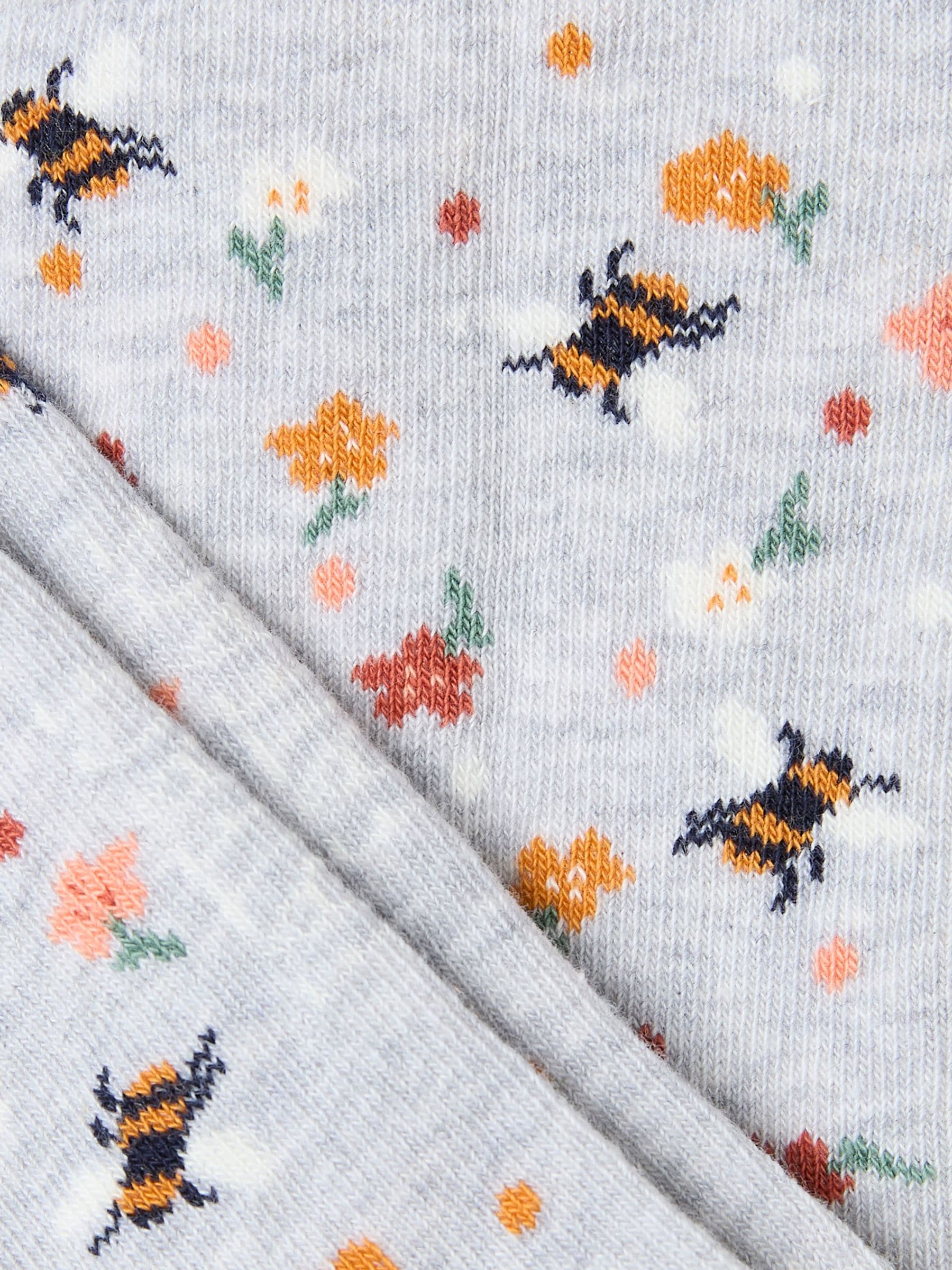 Grey Bee Floral Women's Socks
