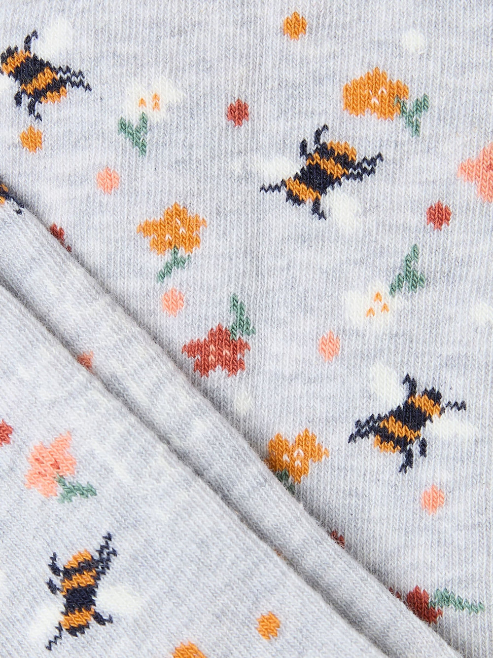Grey Bee Floral Women's Socks
