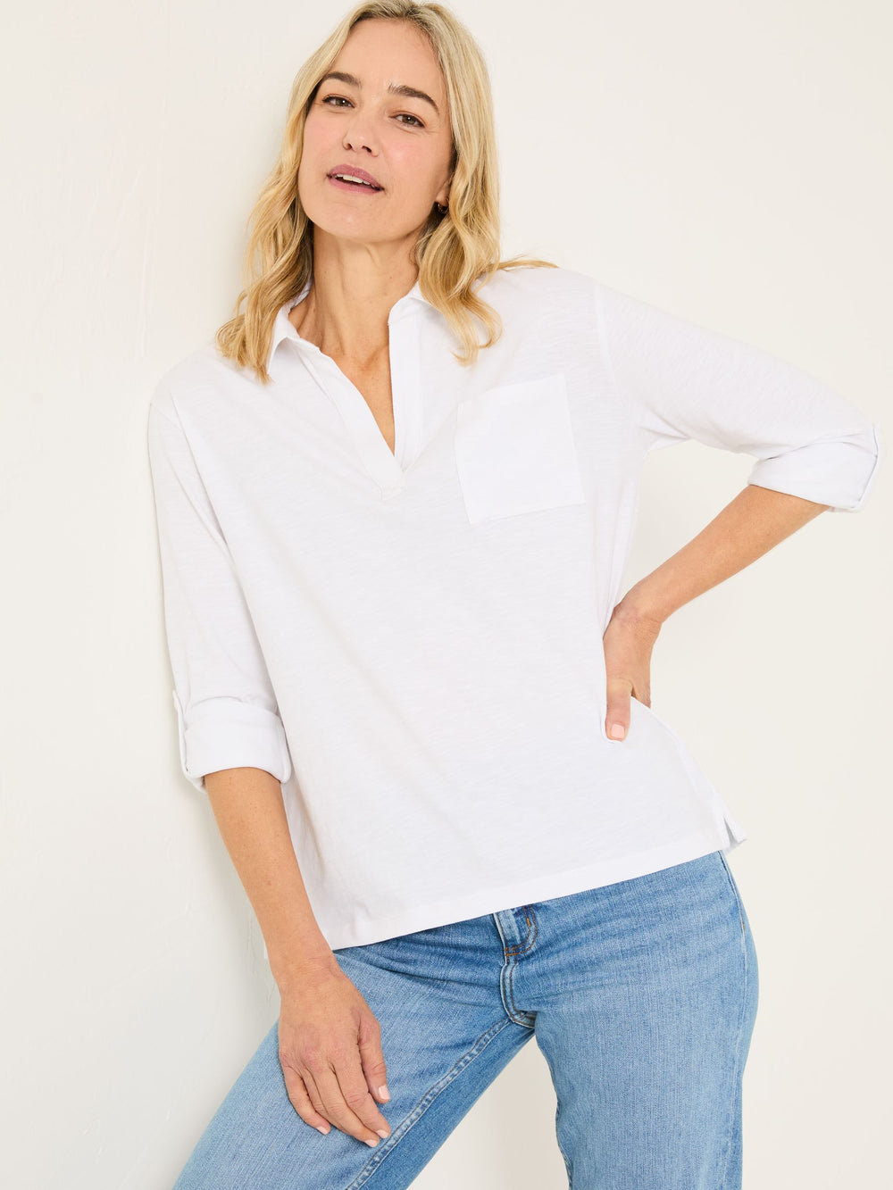 Paige White 100% Cotton Jersey Shirt