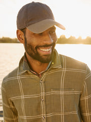 Grey 100% Cotton Colourblock Cap