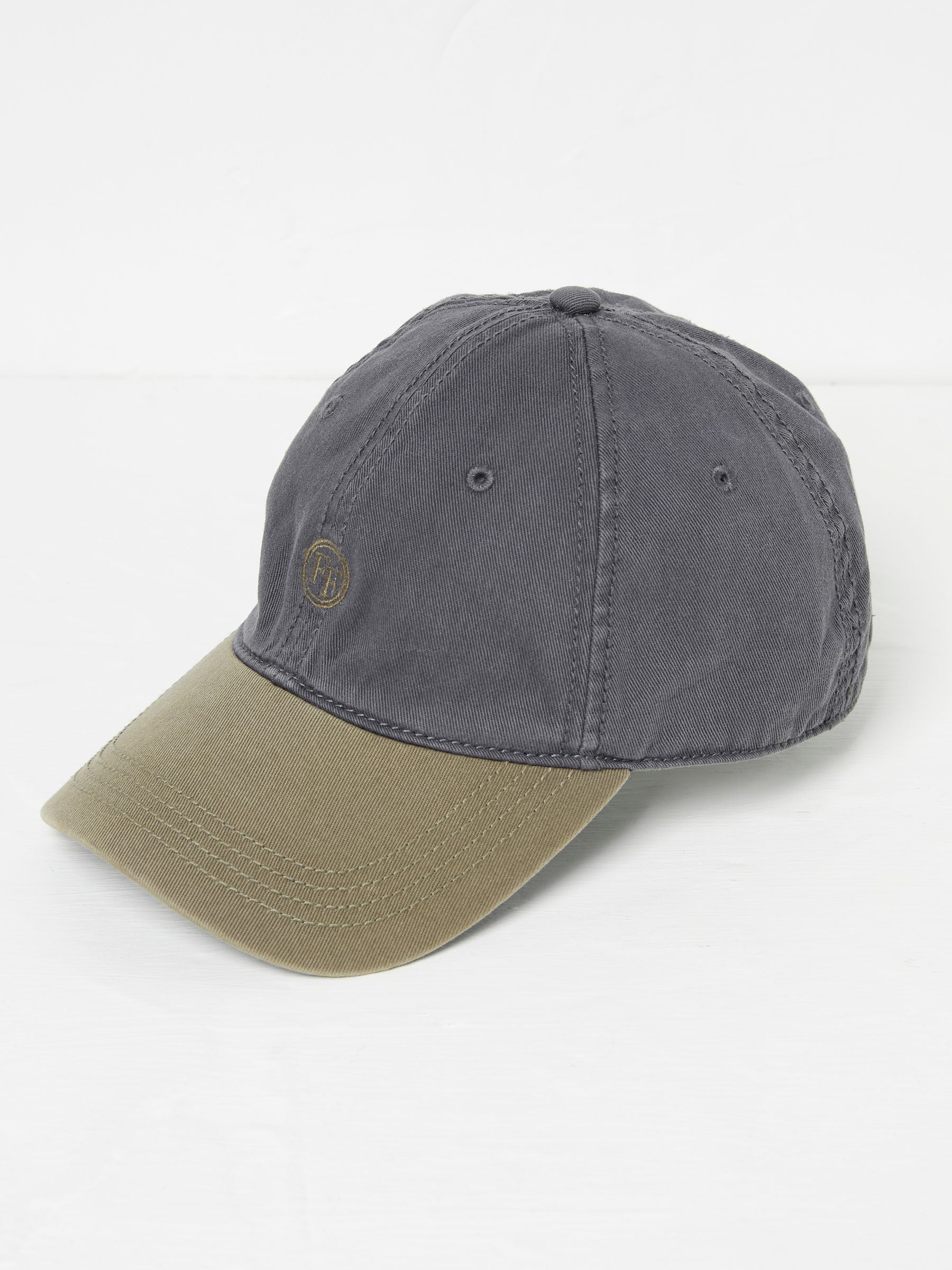 Grey 100% Cotton Colourblock Cap