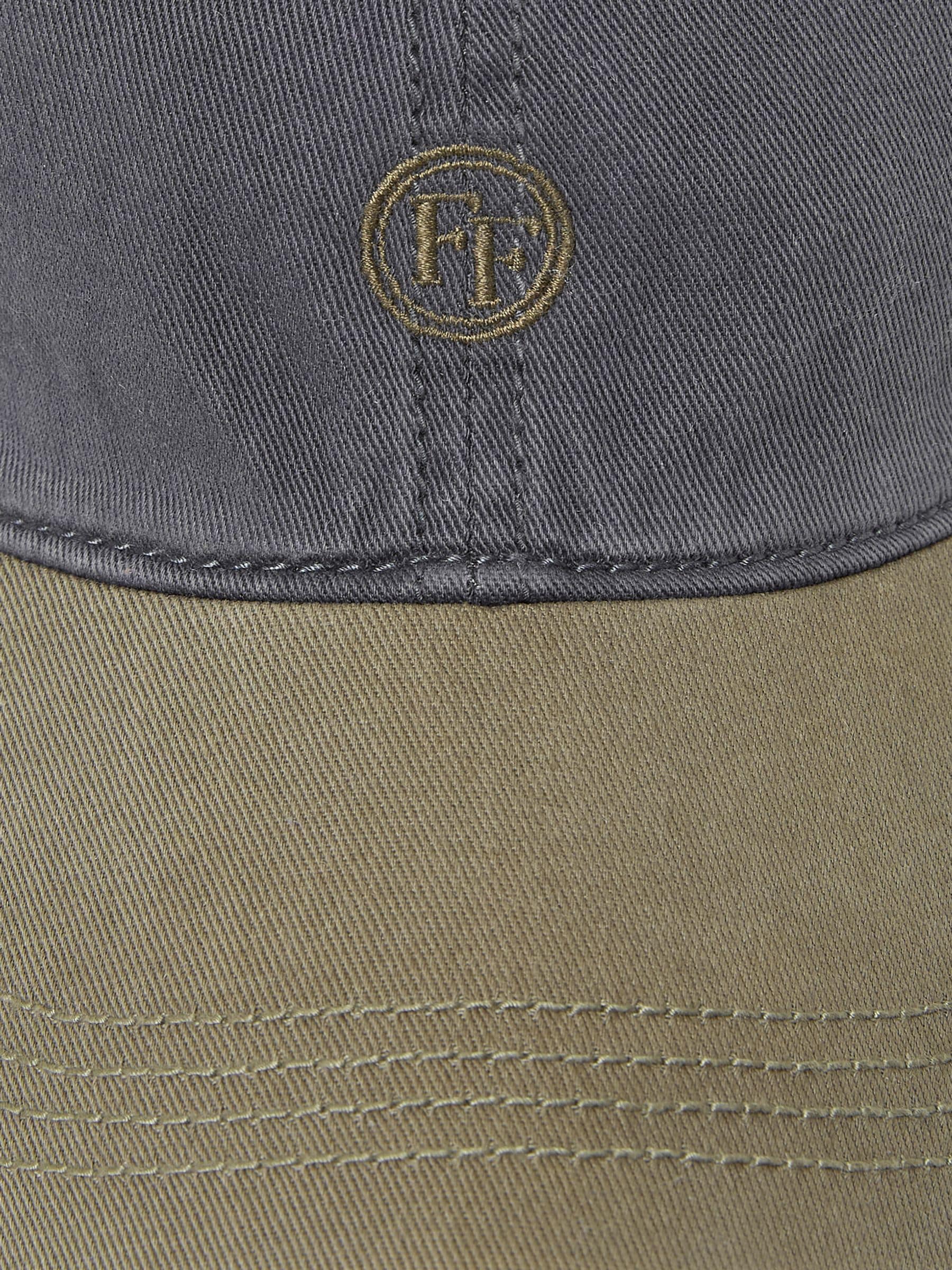Grey 100% Cotton Colourblock Cap