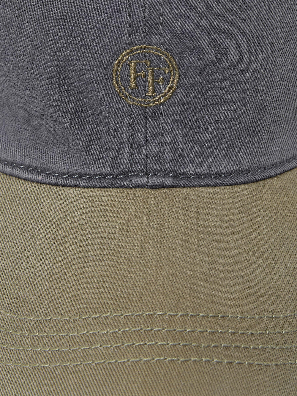 Grey 100% Cotton Colourblock Cap