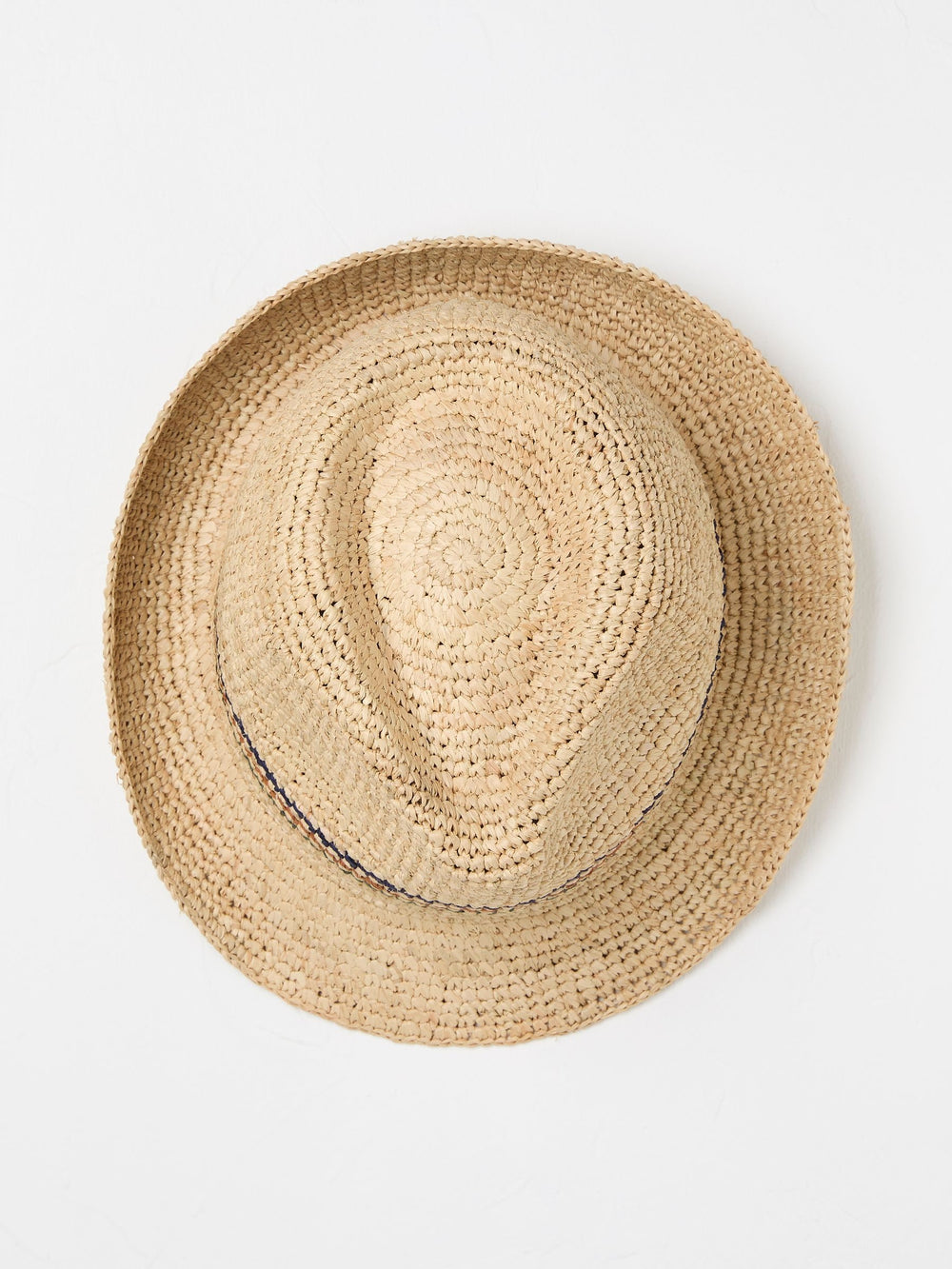 Natural Stripe Straw Trilby Hat