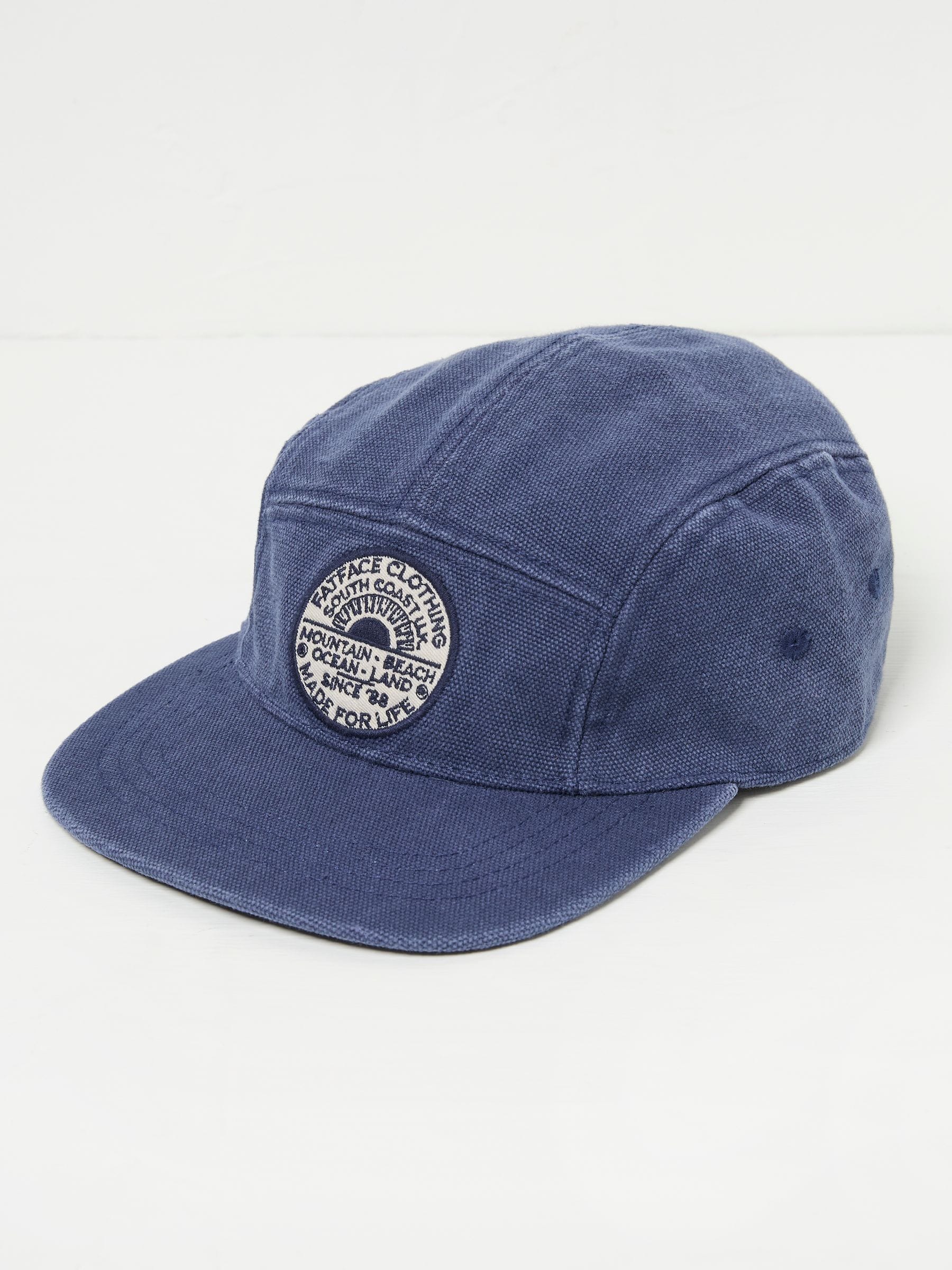 Blue 100% Cotton 5 Panel Patch Cap