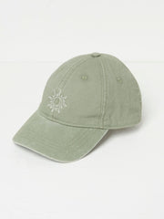 Green Embroidered Sun 100% Cotton Cap