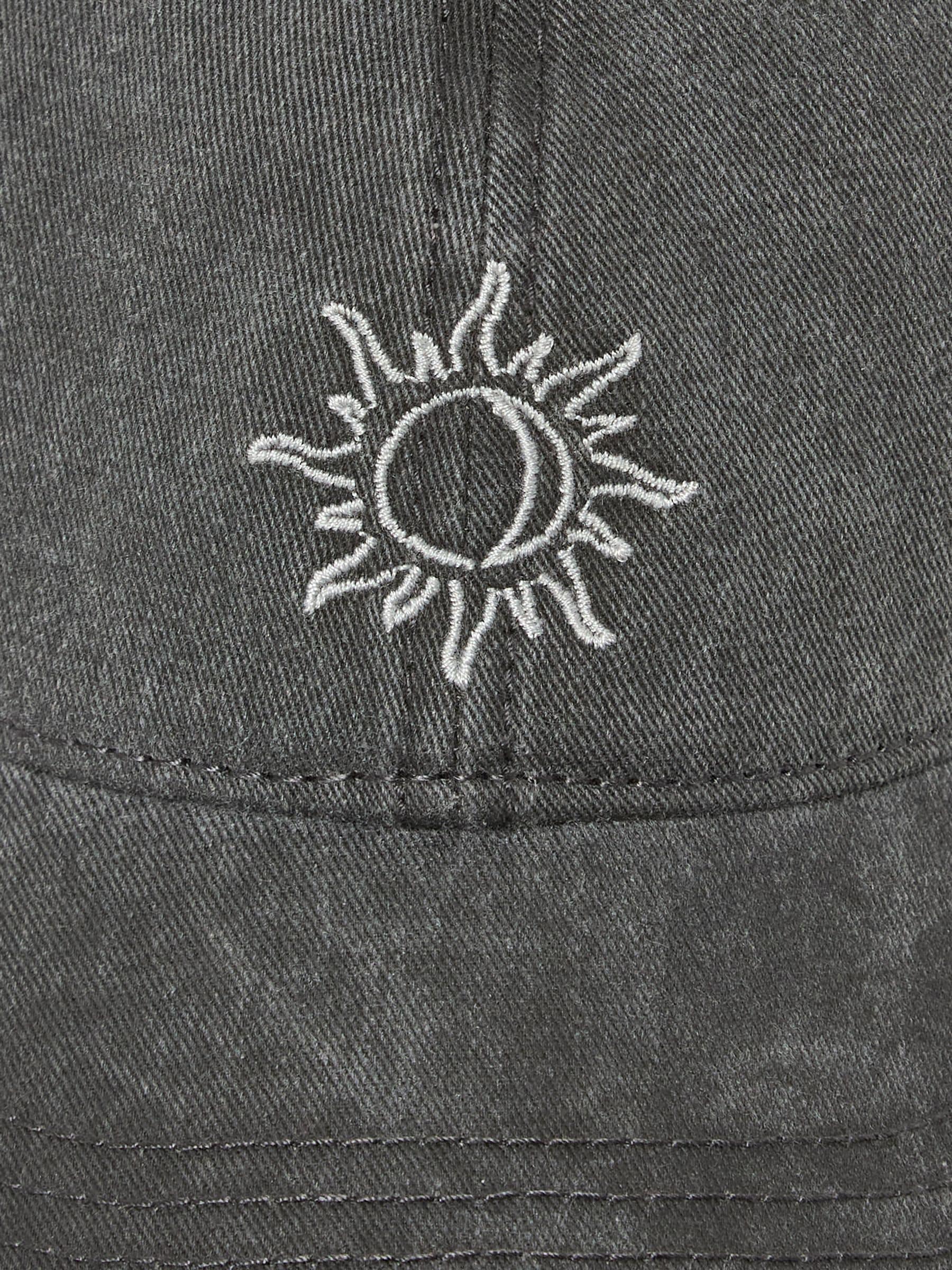 Grey Embroidered Sun 100% Cotton Cap