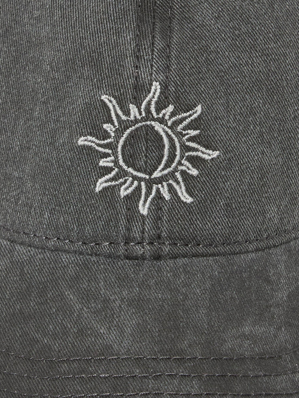 Grey Embroidered Sun 100% Cotton Cap