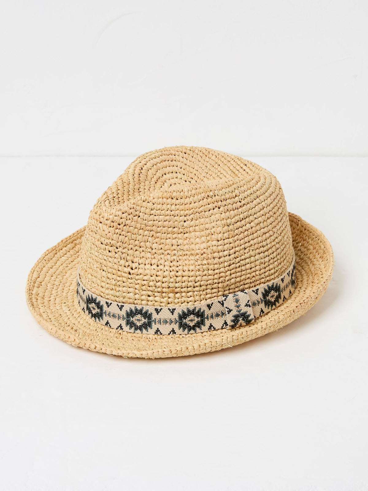 Natural Straw Trilby Hat