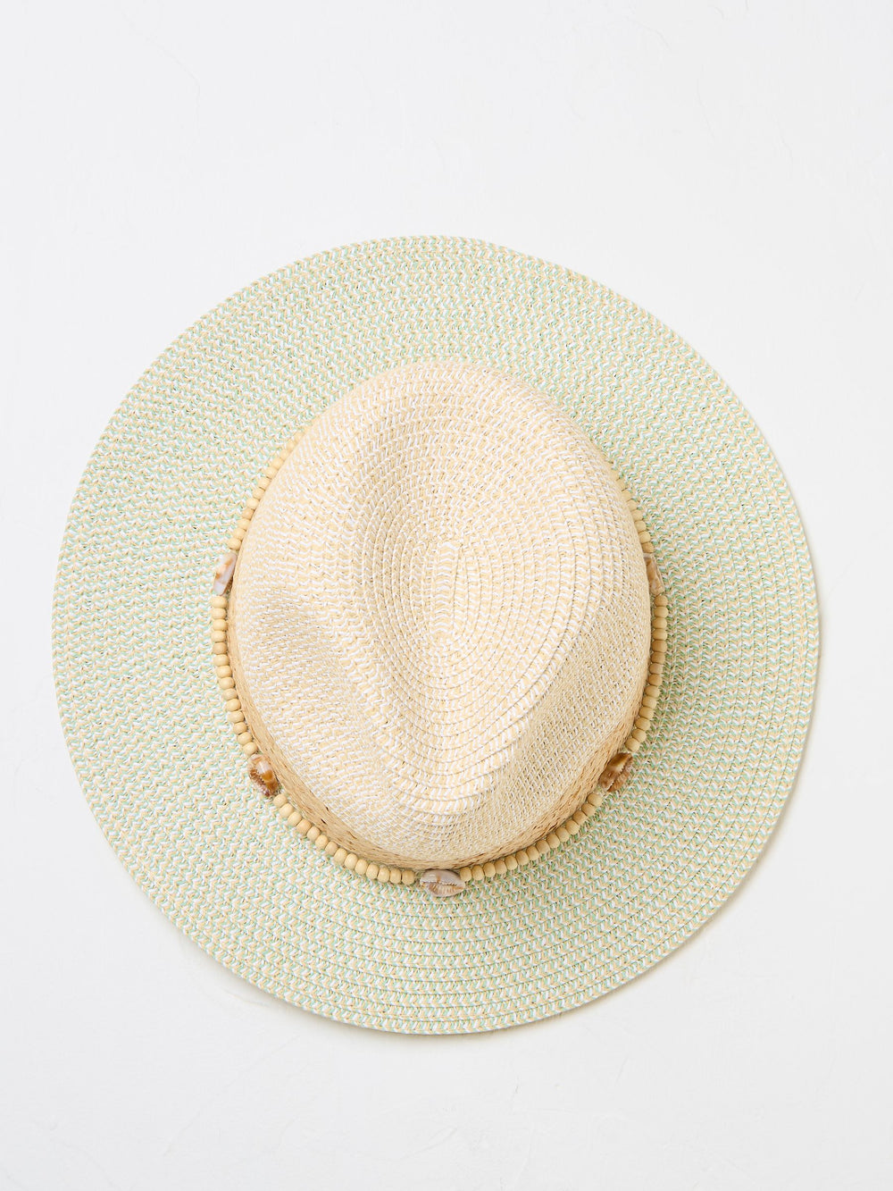 Green Haze Colour Block Straw Fedora Hat