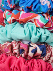 Multi Utopia Print Scrunchies 5 Pack