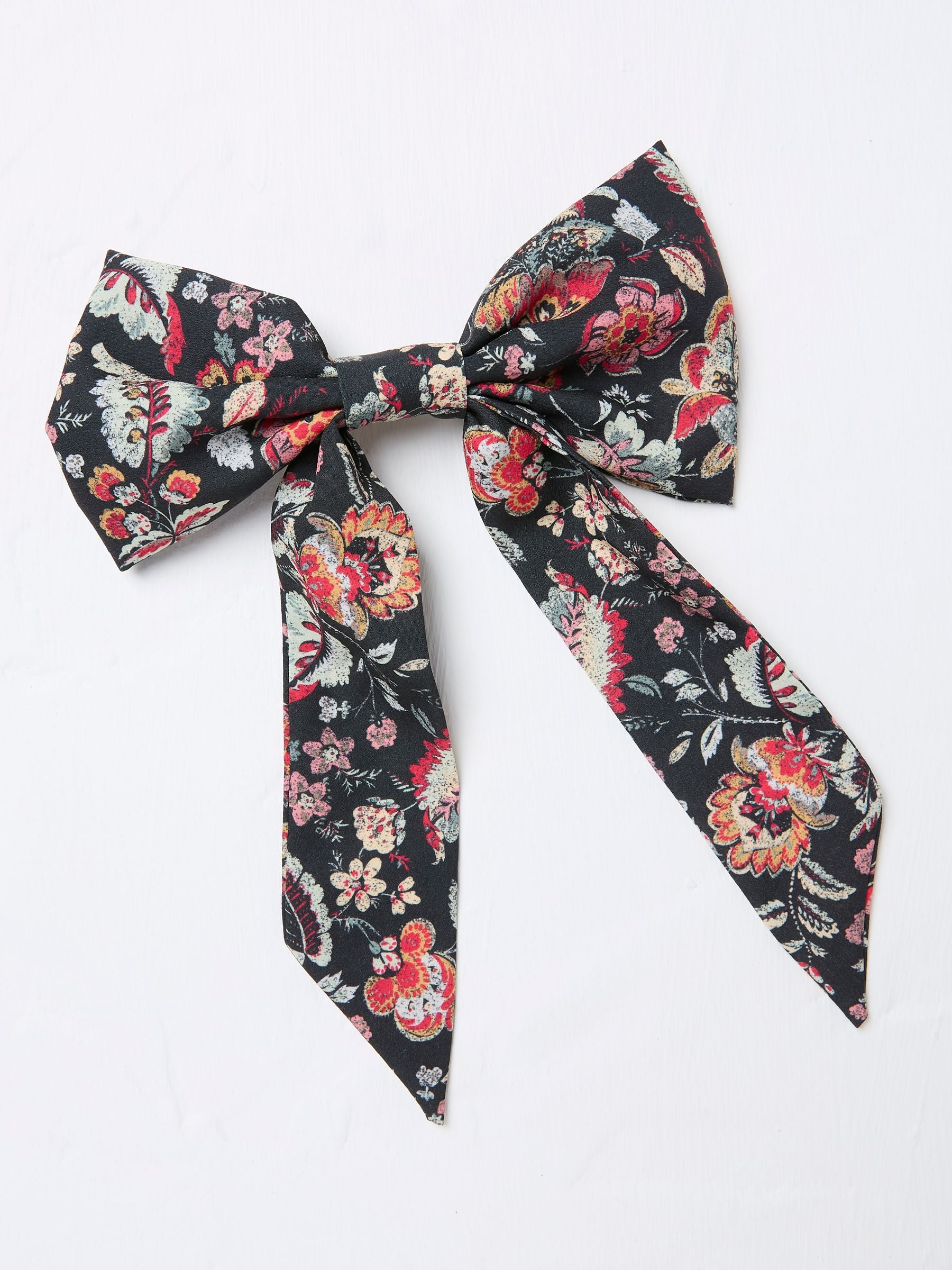 Black Printed Hair Bow