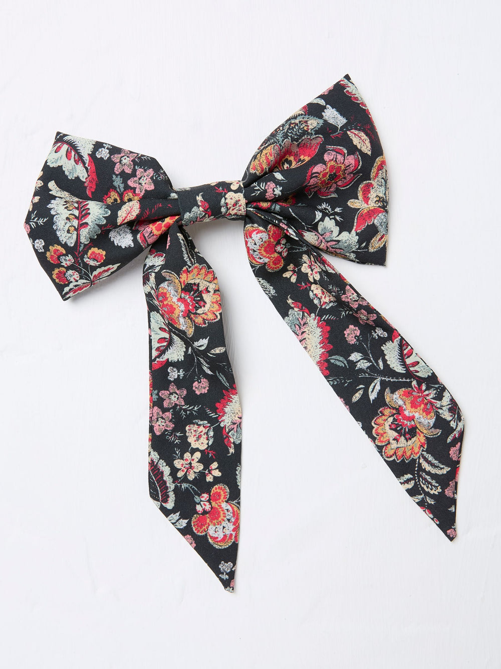 Black Printed Hair Bow