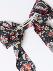 Black Printed Hair Bow