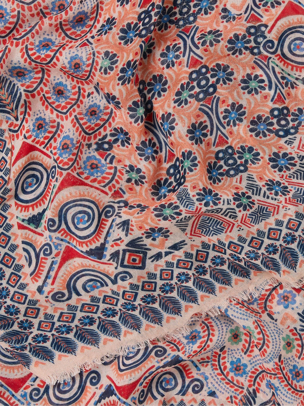 Pink Patchwork Printed Lightweight Scarf