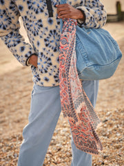 Pink Patchwork Printed Lightweight Scarf