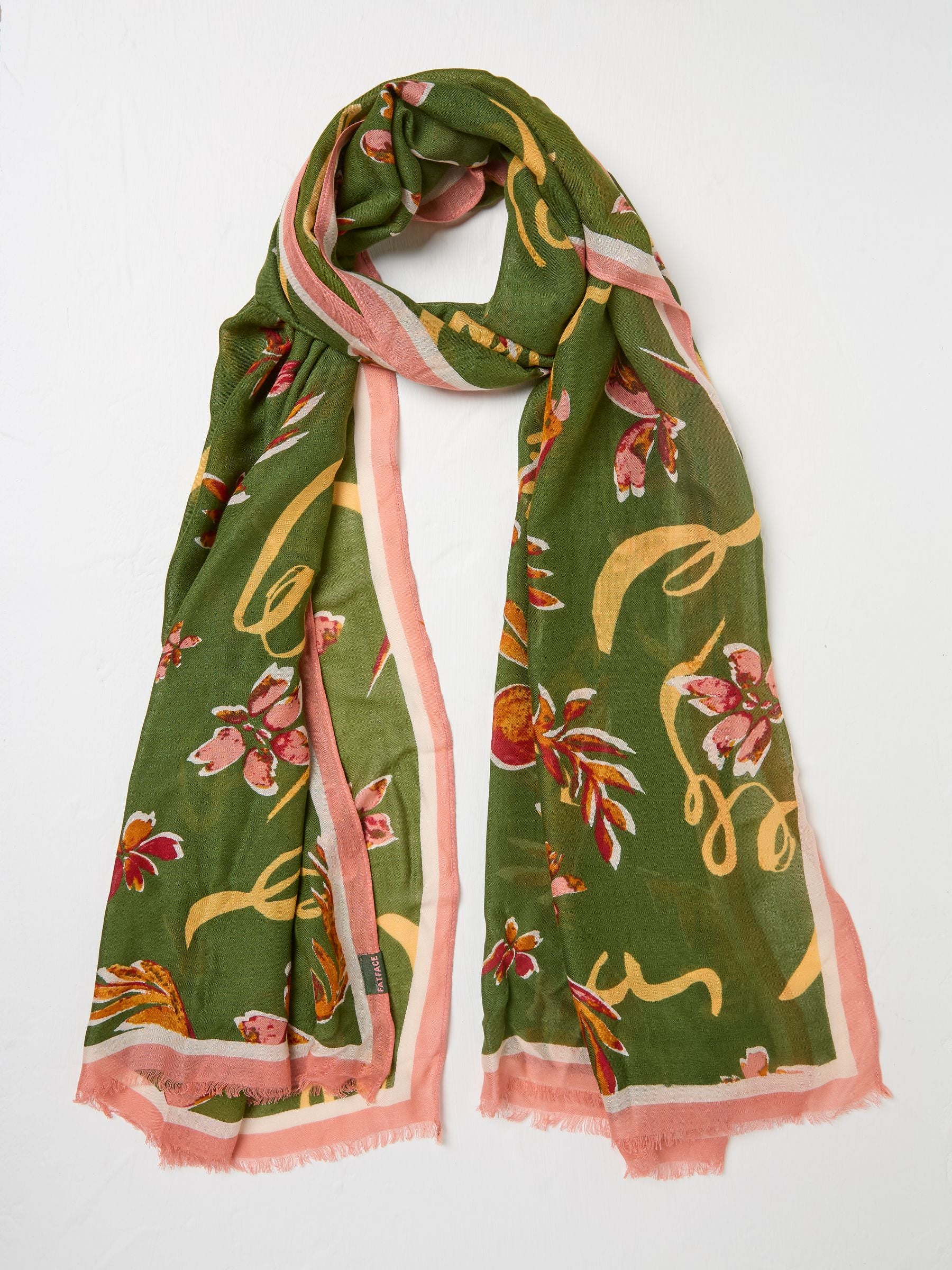 Green Wilding Printed Lightweight Scarf
