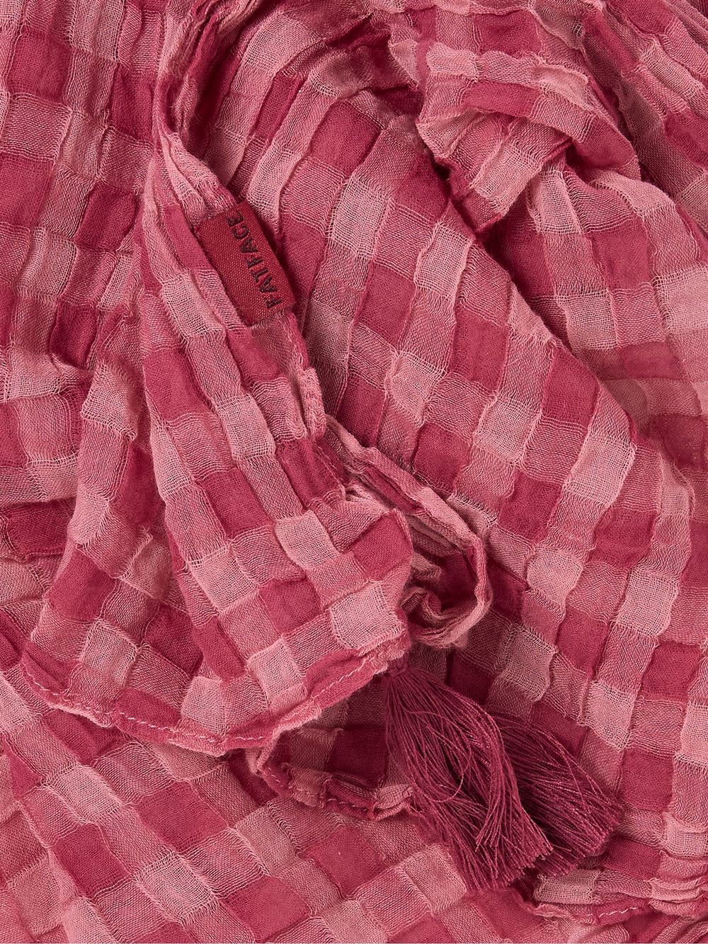 Pink 100% Cotton Gingham Lightweight Scarf