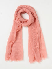 Coral Pink Semi Plain Lightweight Scarf