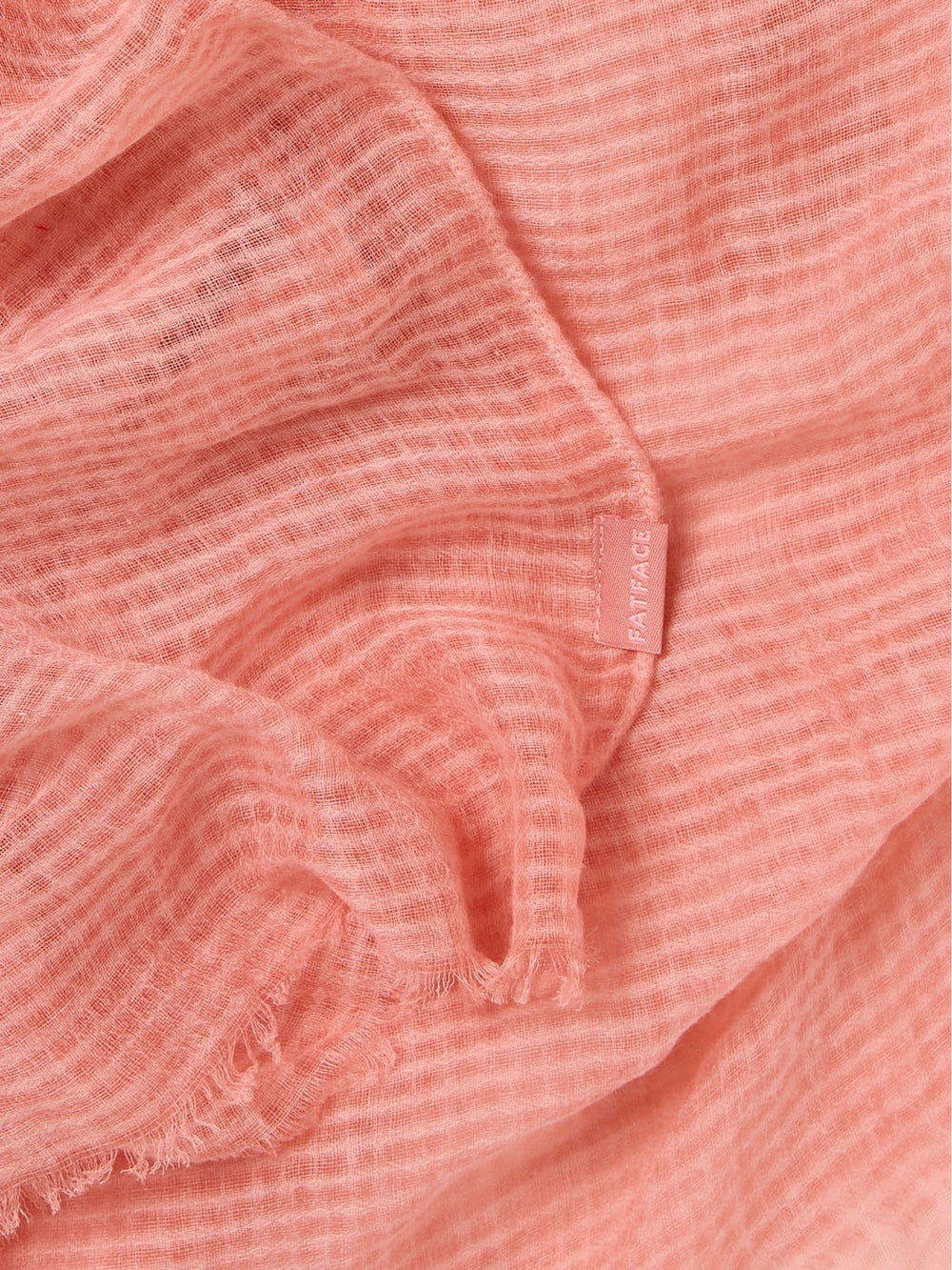 Coral Pink Semi Plain Lightweight Scarf