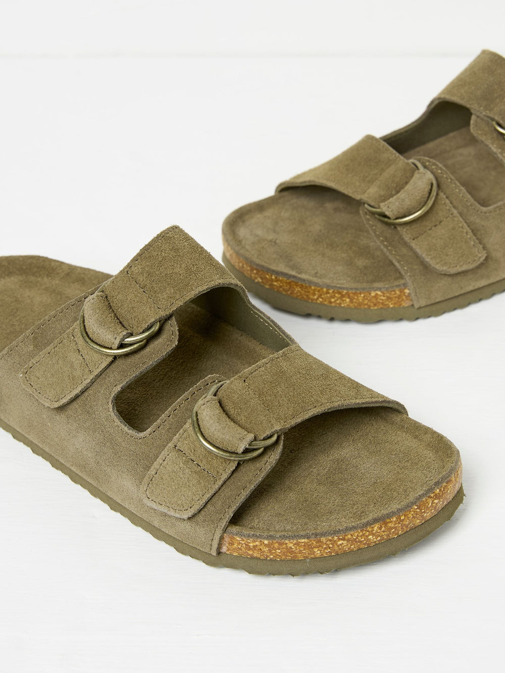 Khaki Green Mylor Suede Sandal