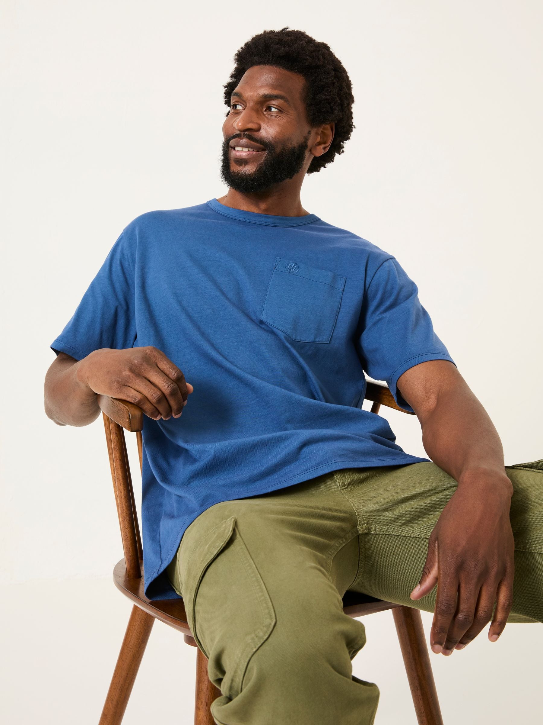 Tye Blue Denim Pocket Relaxed T-shirt