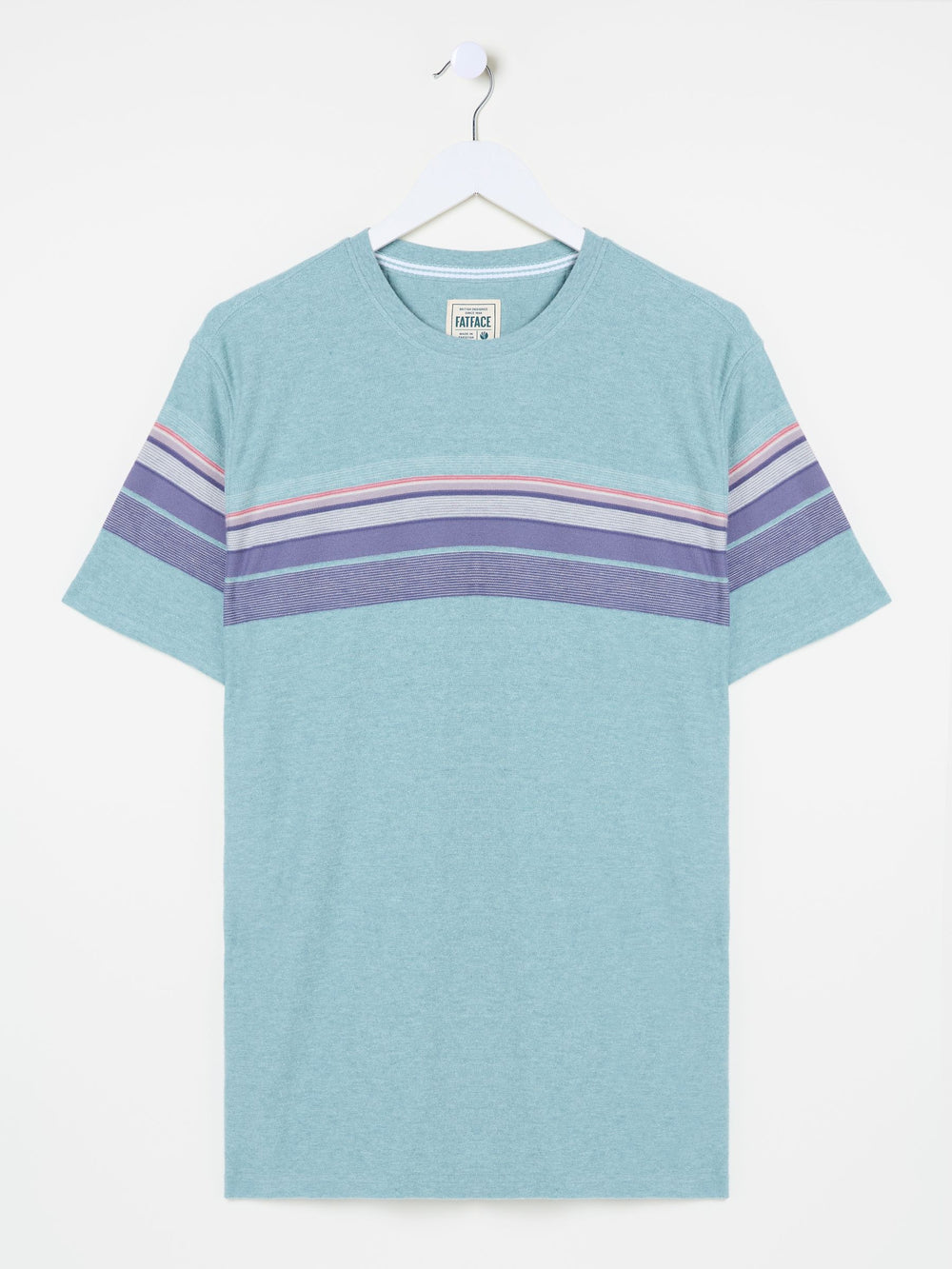 Light Blue Jacquard Chest Stripe T Shirt