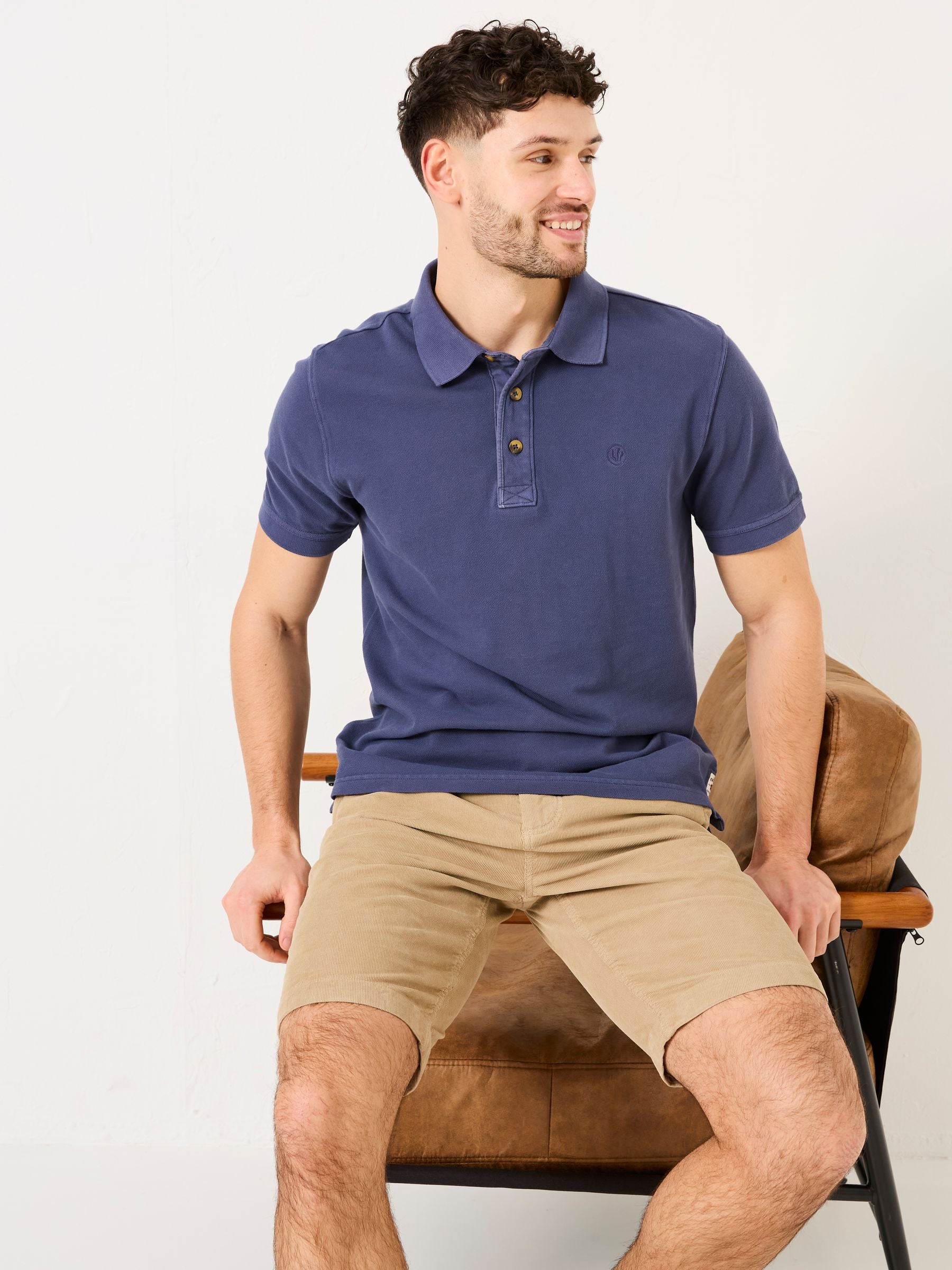 Blue Denim Pique Polo